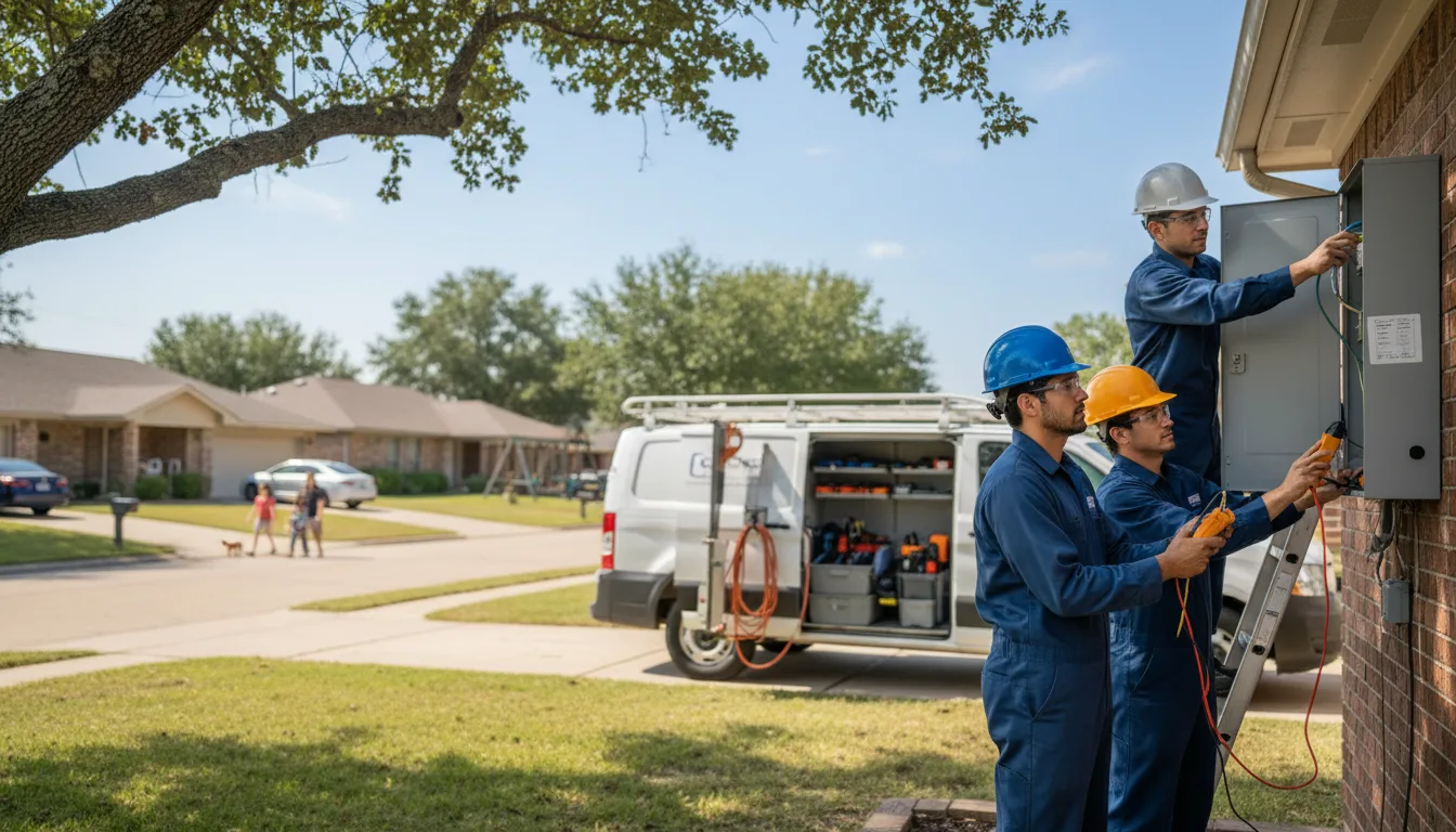 Certified electrician providing emergency electrical services in Tioga, TX